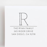 Outlined Monogram Stamp - Modern Family Address Stamp | Self-inking Stamp Address Stamps