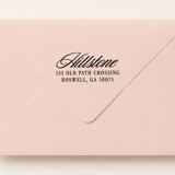 Script Return Address Stamp | Wood Handle Stamp Address Stamps