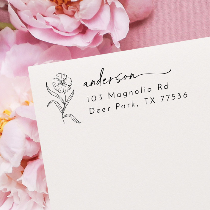 Floral Address Stamp Self Inking Return Address Stamp Address Stamps