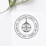 Ornament Christmas Return Address Stamp, Round Self Inking Address Stamps