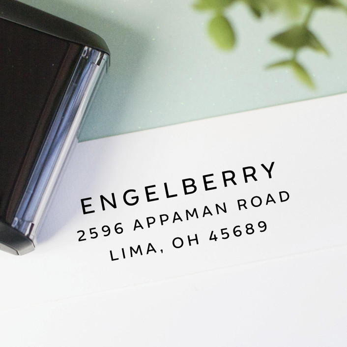 Modern Minimalistic Custom Address Stamp in Al Caps Self Inking