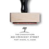 Custom Return Address Stamp | Palm Tree Address Stamp | Wooden Rubber Stamp Address Stamps
