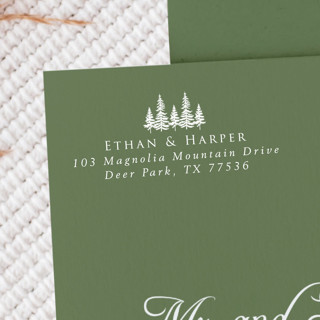 White Ink Trees Save the Date Address Stamp | Wooden Stamp Set Address Stamps