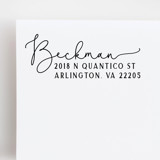 Script Return Address Stamp | Wood Handle Stamp Address Stamps