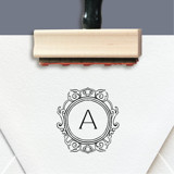 Custom Monogrammed Crest Rubber Stamp Address Stamps