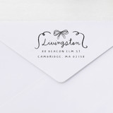 Bow and Flourish Stamp - Whimsical Script Address Stamp | Self-inking Stamp Address Stamps