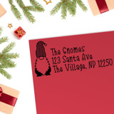 Custom Holiday Gnome Address Stamp | Self-Inking | Black Ink Address Stamps