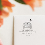 Just Married Stamp - Wedding Car Address Stamp | Wood Handle Stamp Address Stamps