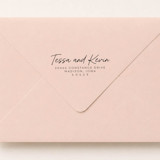 Two Names Stamp - Couples Script Address Stamp | Wood Handle Stamp Address Stamps
