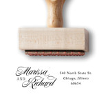 Traditional Script Personalized Address Stamp | Custom  Wooden Rubber Stamp Address Stamps