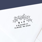Personalized Self-Inking Return Address Stamp | Hand-Drawn Botanicals With Initials Address Stamps