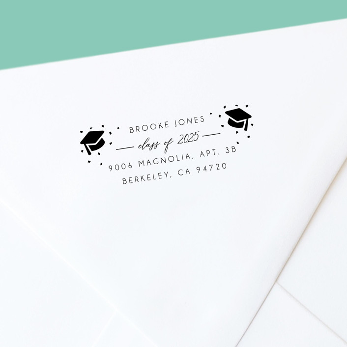 Pre Grad Stamp Custom Graduation Announcment Self-Inking Return Address Stamp ...