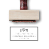 Hydrangea Address Stamp | Floral Wooden Rubber Stamp Address Stamps