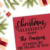 Custom Christmas Blessings Address Stamp | Self-Inking | Black Ink Address Stamps