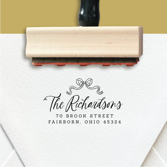 Custom Return Address Stamp Victorian Bow Design Address Stamps by