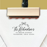 Custom Return Address Stamp | Victorian Bow Design