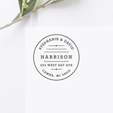 Retro Return Address Stamp, Round Self Inking Address Stamps