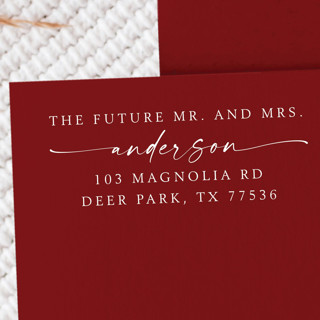 White Ink Future Mr. and Mrs. Address Stamp Set | Wooden Stamp Set Address Stamps