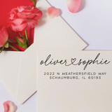 Custom Heart Couple Address Stamp | Self-Inking | Black Ink Address Stamps