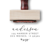 Custom Return Address Stamp | Romantic Floral | Wooden Rubber Stamp Address Stamps