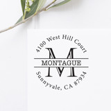 Monogram Return Address Stamp, Round Self Inking Address Stamps