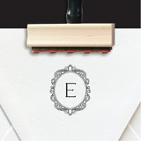 Custom Crest Rubber Stamp | Romantic Victoria Scroll Monogram Address Stamps