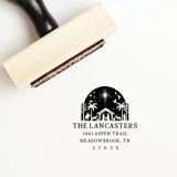 Nativity Return Address Stamp for Christmas Cards | Wood Handle Stamp Address Stamps