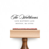 Formal Script Return Address Stamp | Wood Block Stamp Address Stamps