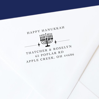 Happy Hanukkah Self-Inking Address Stamp Address Stamps