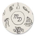 Sketchbook Love Wedding Favor Stickers
