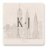 New York Toile Wedding Favor Stickers