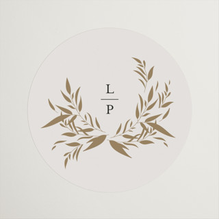Natural Monogram Wedding Favor Stickers