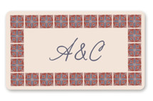 Block Print Tile Wedding Favor Stickers