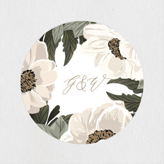 Floral Sweep Wedding Favor Stickers