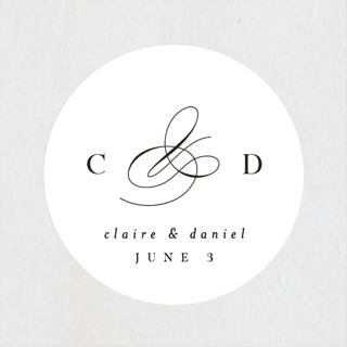 Elegant Monogram Wedding Favor Stickers