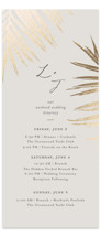 Foil-Pressed Tall Wedding Weekend Itinerary Cards