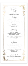Foil-Pressed Tall Wedding Weekend Itinerary Cards