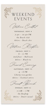 dancing in the garden Foil-Pressed Tall Wedding Weekend Itinerary Cards