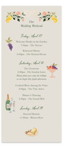 Garden Feast Foil-Pressed Tall Wedding Weekend Itinerary Cards