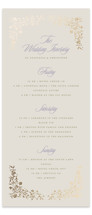 FairyTale.. Foil-Pressed Tall Wedding Weekend Itinerary Cards