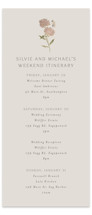 Parisian Garden Foil-Pressed Tall Wedding Weekend Itinerary Cards