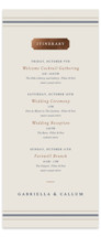 Equestrian Foil-Pressed Tall Wedding Weekend Itinerary Cards