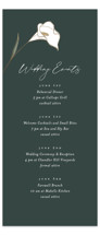 Elegant Lillies Foil-Pressed Tall Wedding Weekend Itinerary Cards