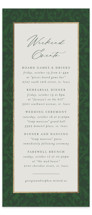 grandeur Foil-Pressed Tall Wedding Weekend Itinerary Cards
