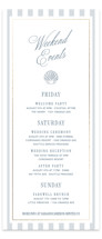 Seashore Foil-Pressed Tall Wedding Weekend Itinerary Cards