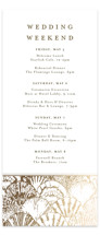 By the Seashore Foil-Pressed Tall Wedding Weekend Itinerary Cards