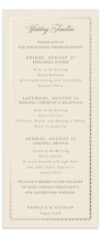 Ahlum Foil-Pressed Tall Wedding Weekend Itinerary Cards
