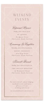 Scallop Monogram Foil-Pressed Tall Wedding Weekend Itinerary Cards