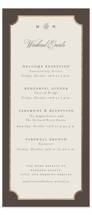 Arch Frame Foil-Pressed Tall Wedding Weekend Itinerary Cards