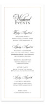 Monogram Script Foil-Pressed Tall Wedding Weekend Itinerary Cards